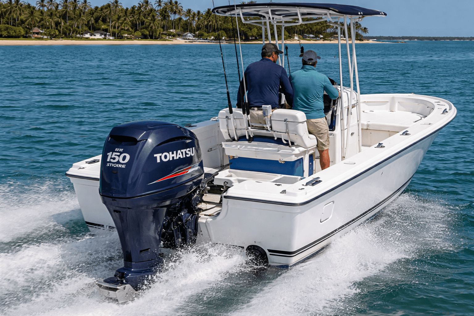 Boat powered by Tohatsu MFS series 4-stroke outboard motor — Tohatsu outboard motors for sale at Boat Engine LLC New York