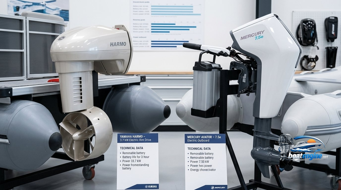 ePropulsion electric outboard motor on an inflatable — electric outboard motors for sale at Boat Engine LLC