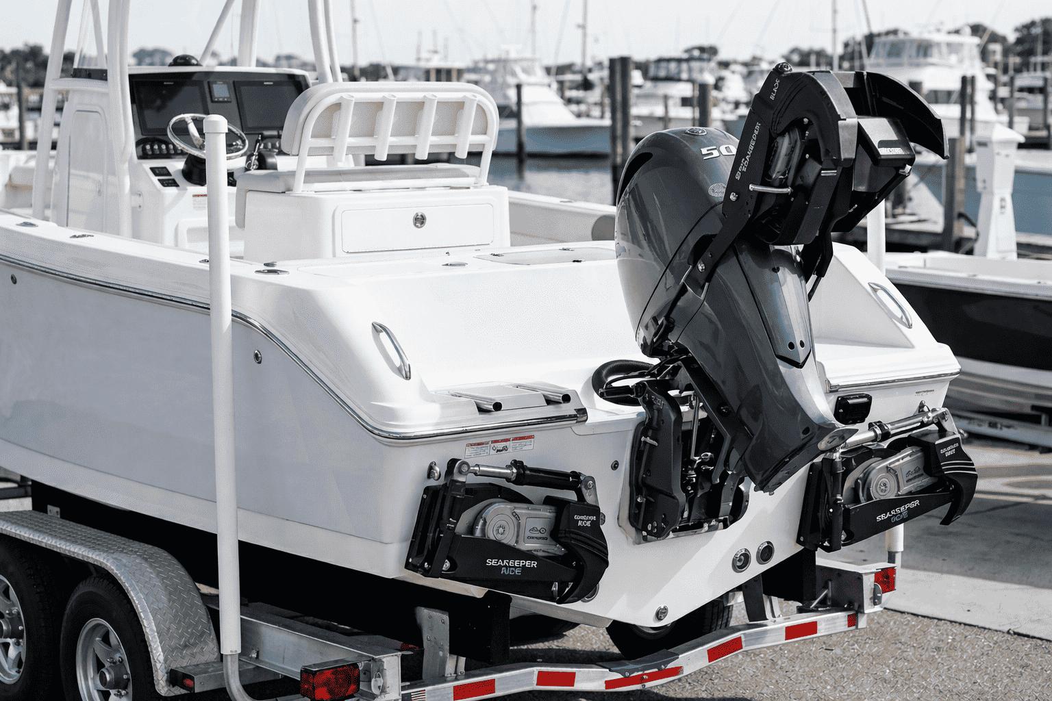 Seakeeper Ride active ride control system installed on center console outboard boat — shop Seakeeper Ride for sale at Boat Engine LLC New York