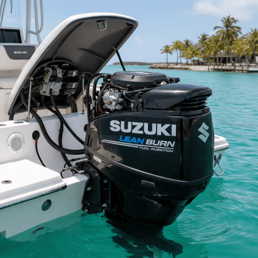 Suzuki Lean Burn fuel injection outboard motor technology — most fuel-efficient outboards for sale at Boat Engine LLC New York