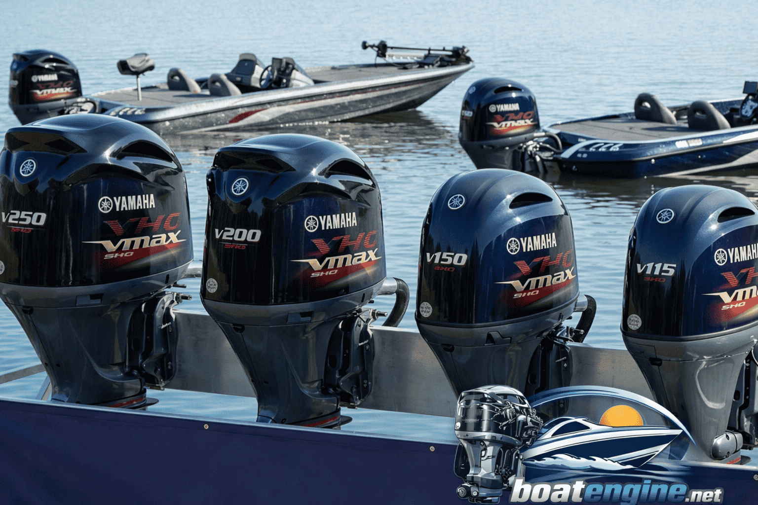 Tournament angler with a Yamaha V MAX SHO outboard motor on a bass boat — Yamaha V MAX SHO outboards for sale at Boat Engine LLC