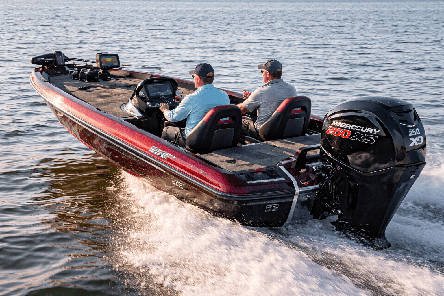 High-performance bass boat powered by Mercury Pro XS outboard motor — shop Pro XS outboards at Boat Engine LLC