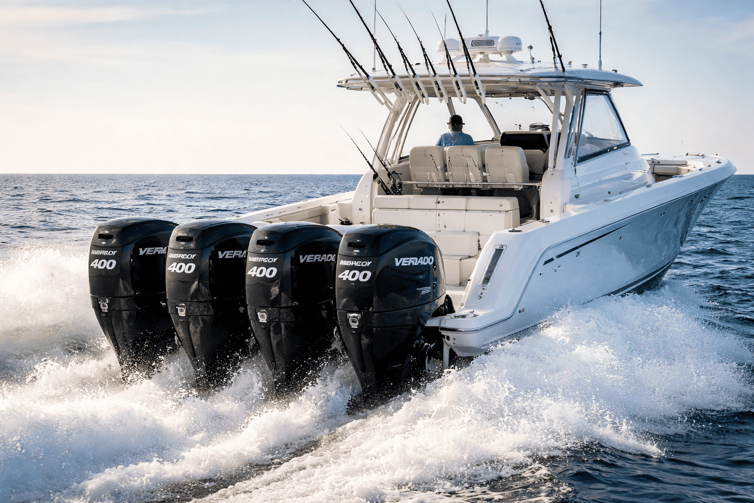 Luxury offshore sportfisher powered by Mercury Verado V8 supercharged outboard motors — Boat Engine LLC New York